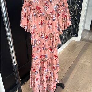 Floral Ruffle Maxi Dress worn once perfect condition